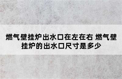 燃气壁挂炉出水口在左在右 燃气壁挂炉的出水口尺寸是多少